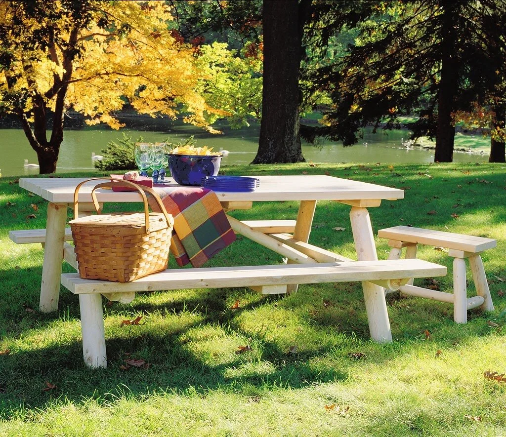 テーブル・チェア・ハンモック CAPTAIN STAG WOOD PICNIC TABLE VINTAGE 1960s Vintage Wood & Aluminum Picnic Table With 2 Benches & 2